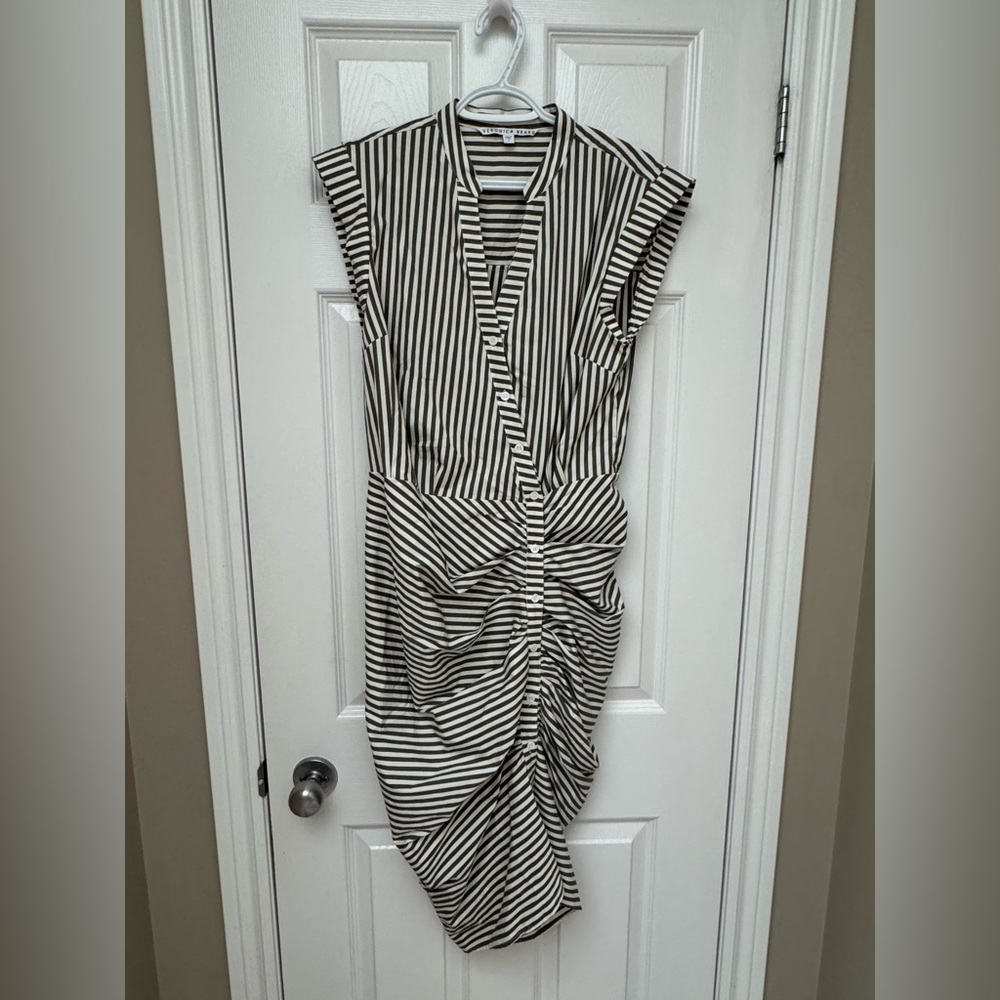 Veronica Beard Green and White Asymmetrical Dress